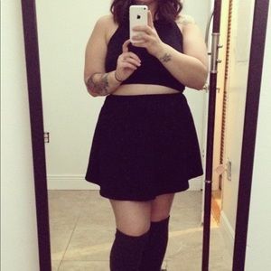 Black mini circle skirt